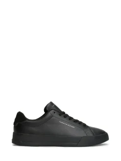Hot Tommy Hilfiger Black Contrast Heel Court Trainers