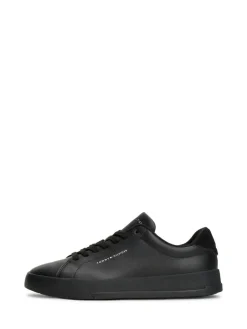 Hot Tommy Hilfiger Black Contrast Heel Court Trainers