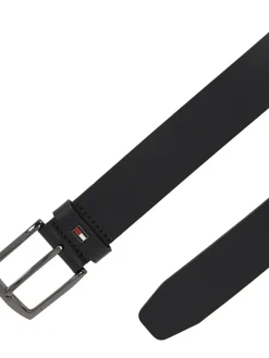 Tommy Hilfiger Black Denton Leather Belt^ Belts & Braces