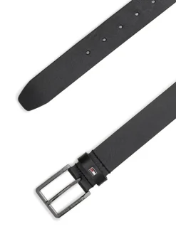 Best Tommy Hilfiger Enamel Flag Leather Belt Black