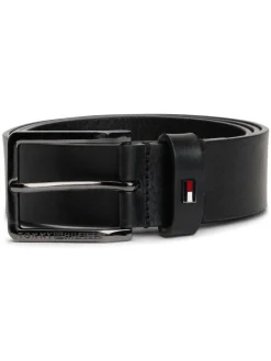 Best Tommy Hilfiger Enamel Flag Leather Belt Black