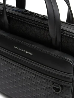 Sale Tommy Hilfiger Black Modern Repeat Flag Pocket Laptop Bag