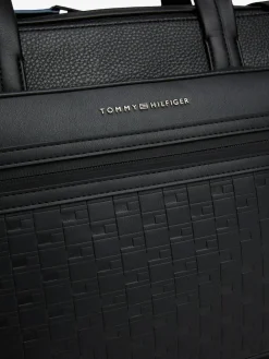Sale Tommy Hilfiger Black Modern Repeat Flag Pocket Laptop Bag
