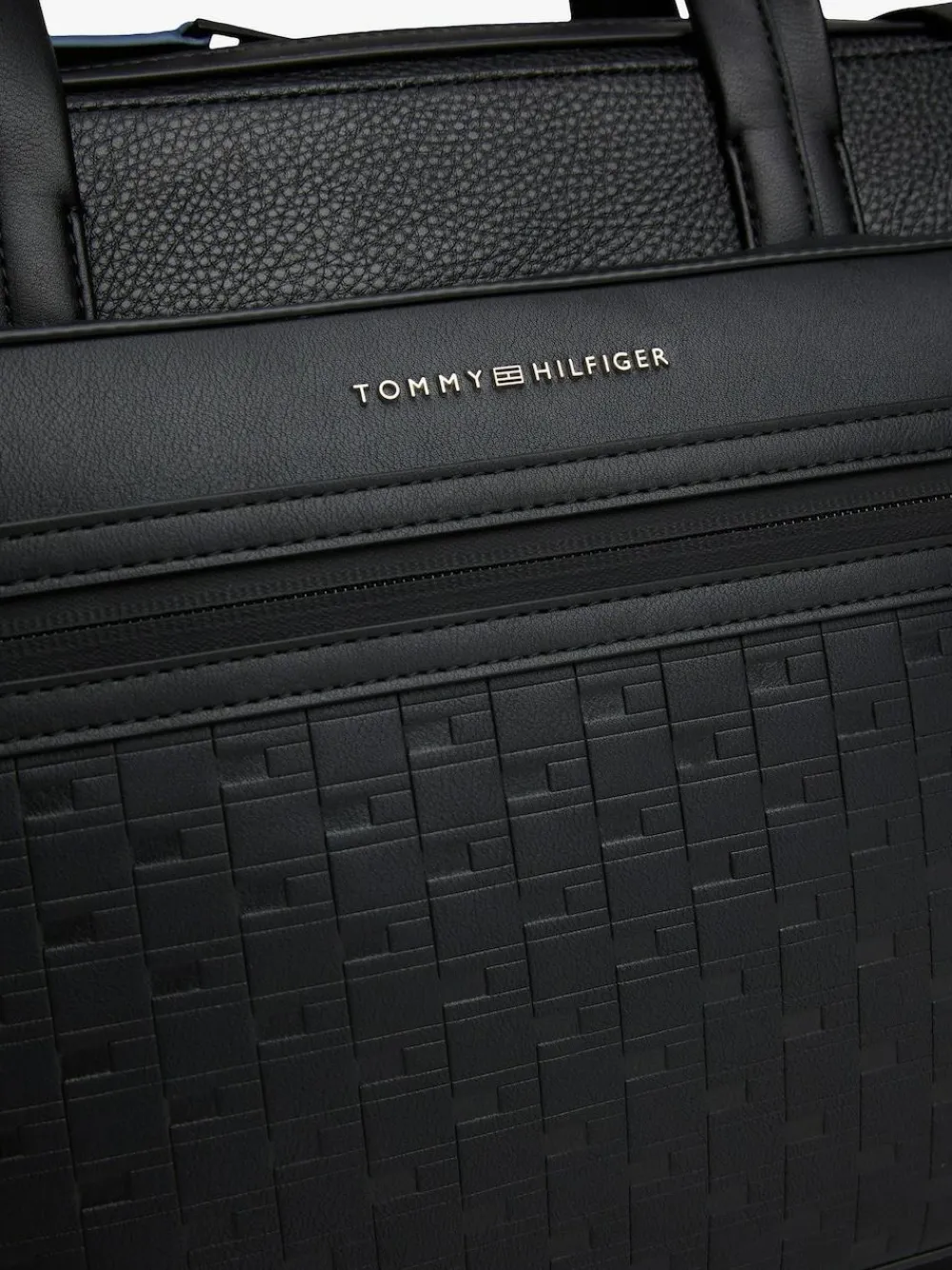 Sale Tommy Hilfiger Black Modern Repeat Flag Pocket Laptop Bag
