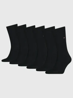 Clearance Tommy Hilfiger Black Stretch Cotton Socks 6 Pack