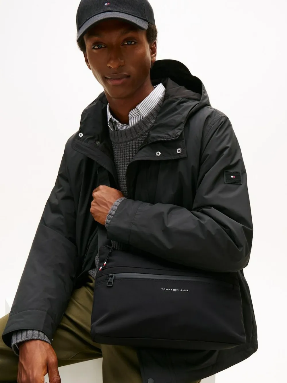 Tommy Hilfiger Black Textile Logo Travel Cross-Body Bag^ Bags