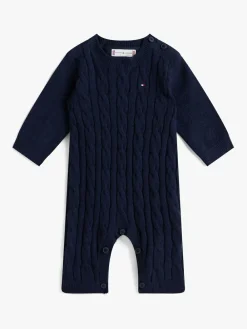 Outlet Tommy Hilfiger Blue Cable Knit Relaxed Bodysuit