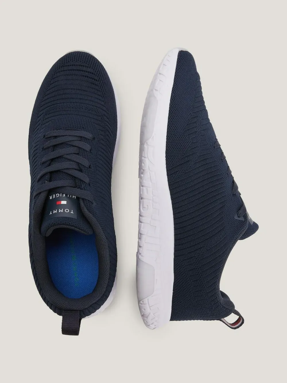 Tommy Hilfiger Blue Corporate Knit Runner Trainers^ Sneakers