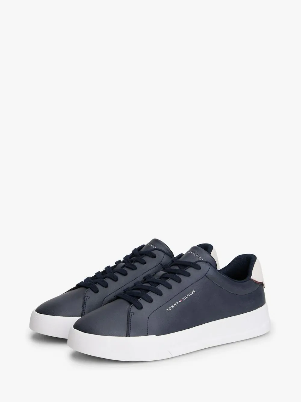 Outlet Tommy Hilfiger Court Essential Leather Trainers Blue