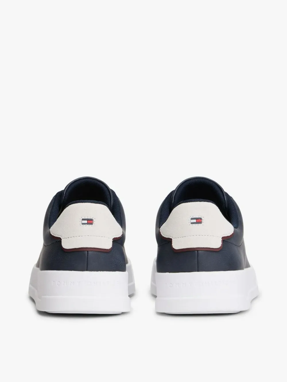 Outlet Tommy Hilfiger Court Essential Leather Trainers Blue