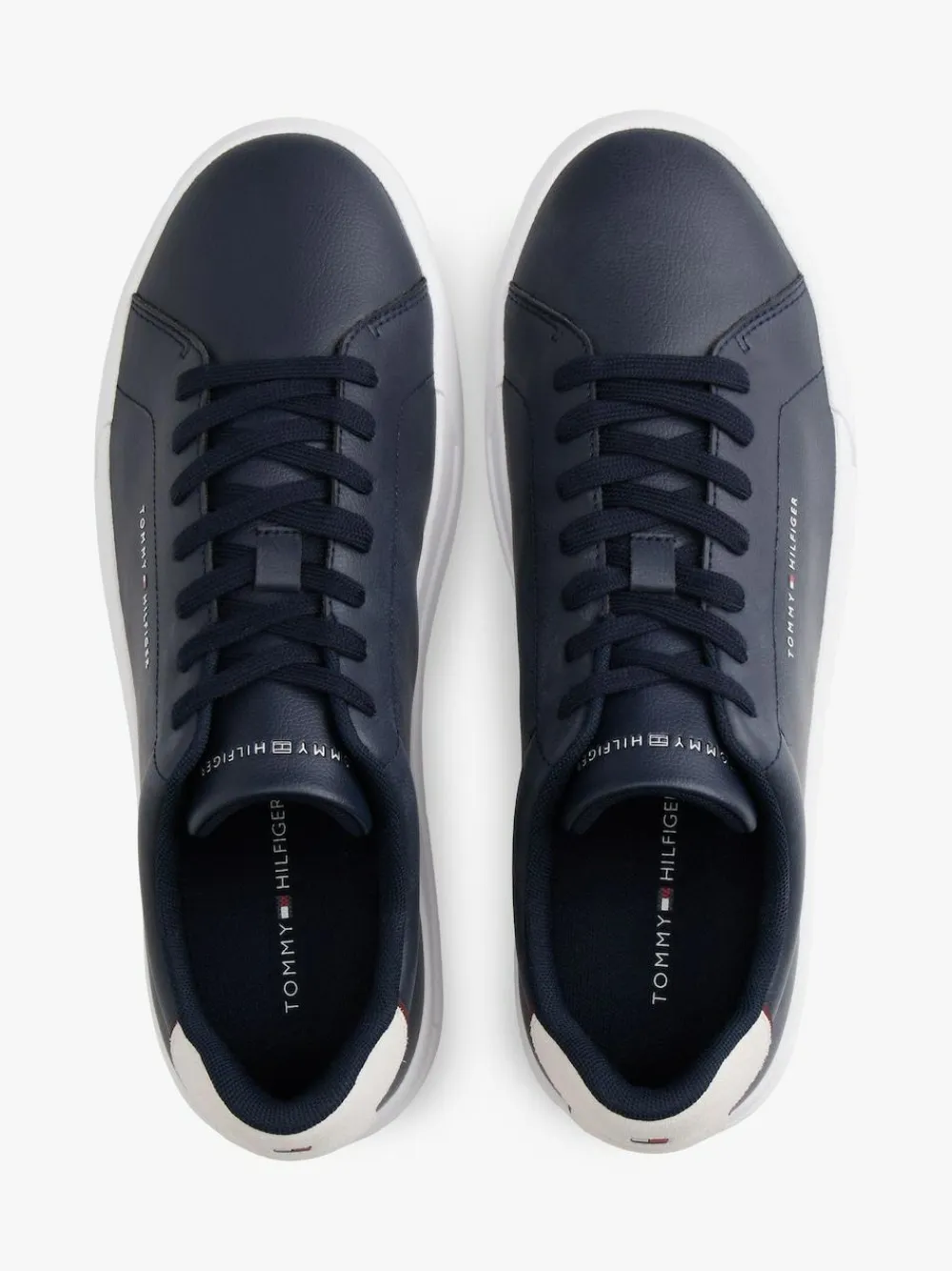 Outlet Tommy Hilfiger Court Essential Leather Trainers Blue