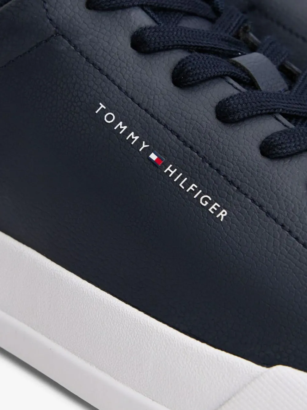 Outlet Tommy Hilfiger Court Essential Leather Trainers Blue