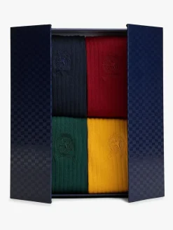 Clearance Tommy Hilfiger Blue Crest Socks 4 Pack Gift Box