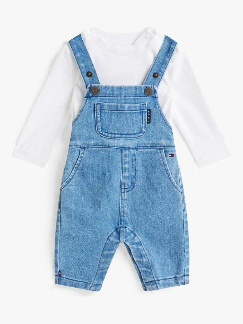Tommy Hilfiger Blue Denim Dungarees And T-Shirt Set^BOY Dungarees