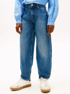 Tommy Hilfiger Blue Flag Embroidery Faded Barrel Leg Jeans^ Jeans