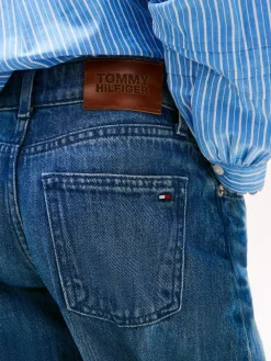 Tommy Hilfiger Blue Flag Embroidery Faded Barrel Leg Jeans^ Jeans