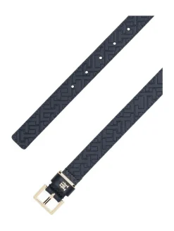 Hot Tommy Hilfiger Blue Leather Embossed Logo Belt