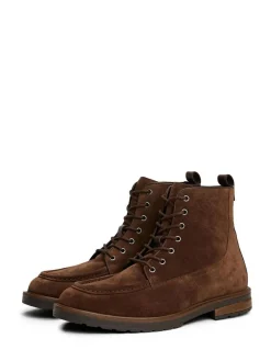 Clearance Tommy Hilfiger Brown Cleat Suede Moc Toe Boots