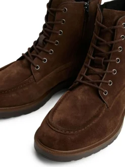 Clearance Tommy Hilfiger Brown Cleat Suede Moc Toe Boots