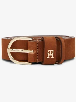 Sale Tommy Hilfiger Brown Essential Rounded Buckle Leather Belt