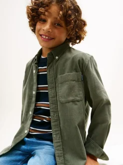 Tommy Hilfiger Green Regular Fit Corduroy Shirt^BOY Shirts