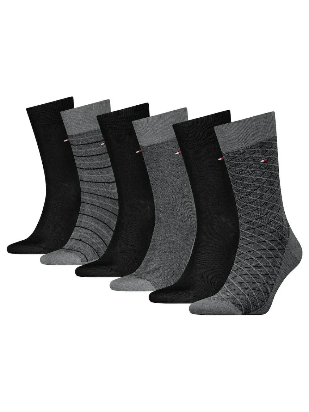 Discount Tommy Hilfiger Grey Classic Socks 6 Pack Gift Box