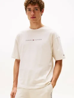 Discount Tommy Hilfiger Original Logo Lounge T-Shirt Natural