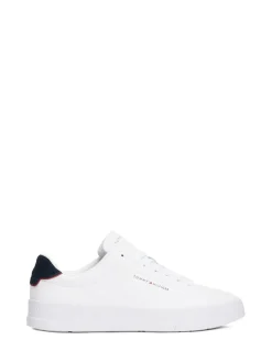 Clearance Tommy Hilfiger Court Essential Leather Trainers White