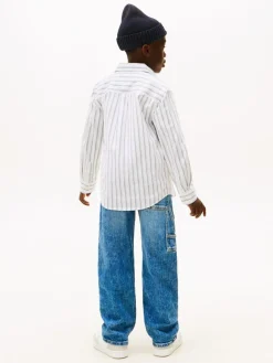 Sale Tommy Hilfiger Festive Regular Fit Stripe Oxford Shirt White