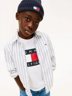 Sale Tommy Hilfiger Festive Regular Fit Stripe Oxford Shirt White