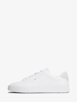Online Tommy Hilfiger White Logo Court Leather Trainers