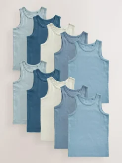 Next Cotton Vests 10 Pack (1.5-16yrs)^BOY Tops|Multipacks