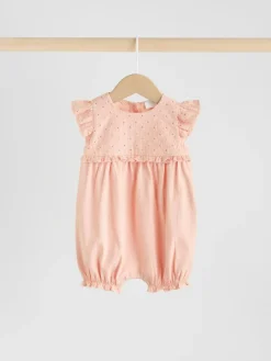 Outlet Next Tonal Pink Broderie 3 Pack Baby Rompers