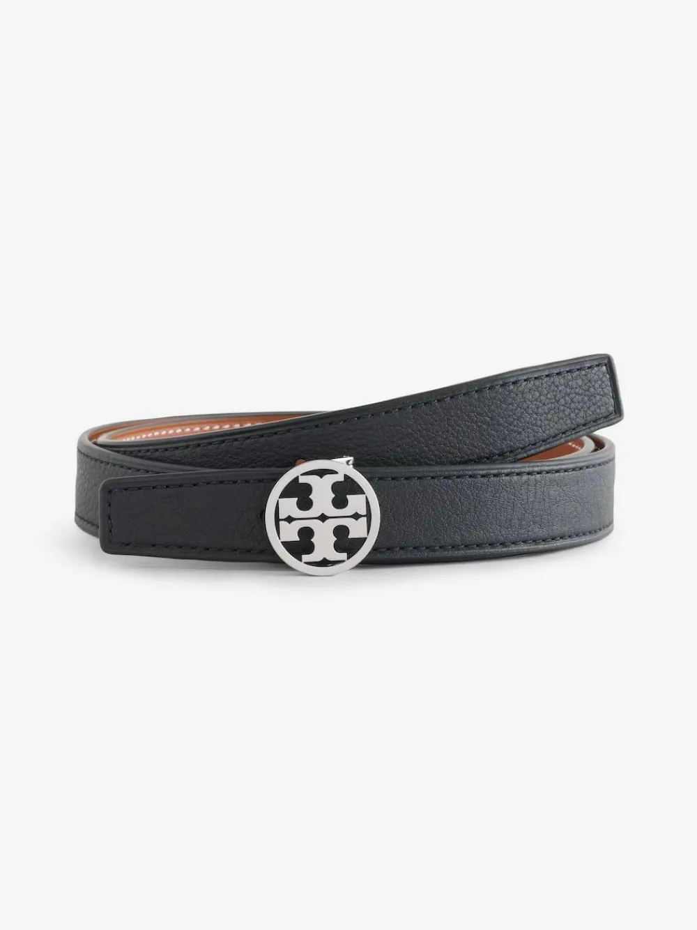Tory Burch Black 1" Miller Reversible Belt^Women Belts