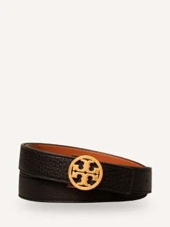 Tory Burch Black 1" Miller Reversible Belt^Women Belts