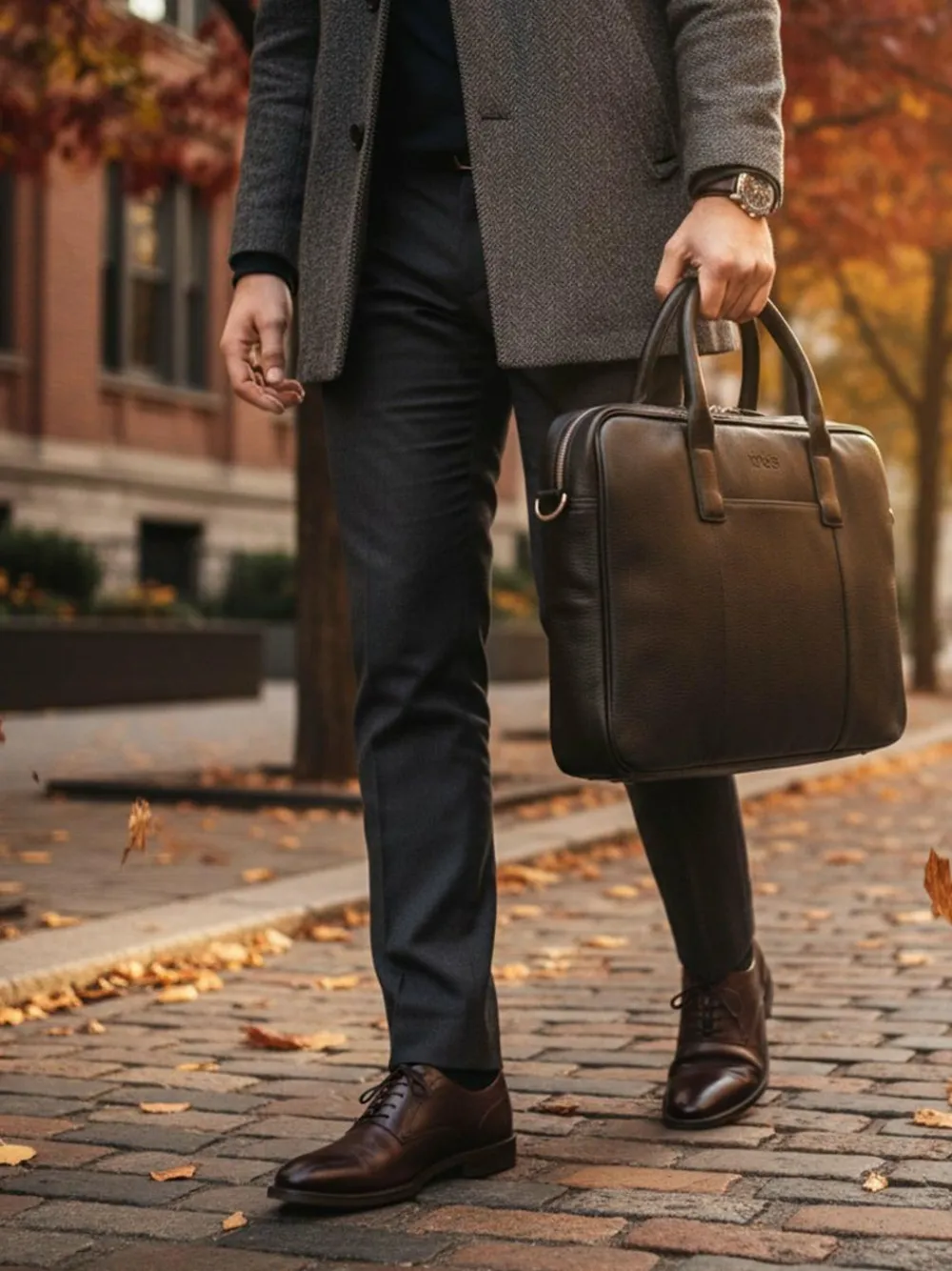 New Totes Genuine Leather Laptop Bag Black