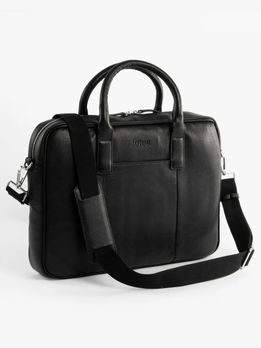 New Totes Genuine Leather Laptop Bag Black
