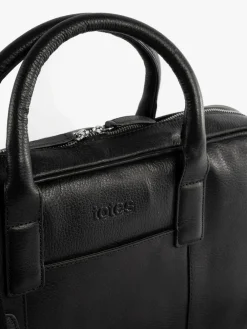 New Totes Genuine Leather Laptop Bag Black