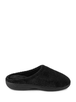 Discount Totes Black Isotoner Popcorn Terry Mules Slippers
