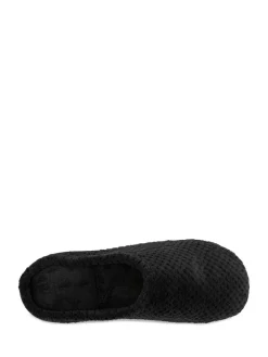 Discount Totes Black Isotoner Popcorn Terry Mules Slippers