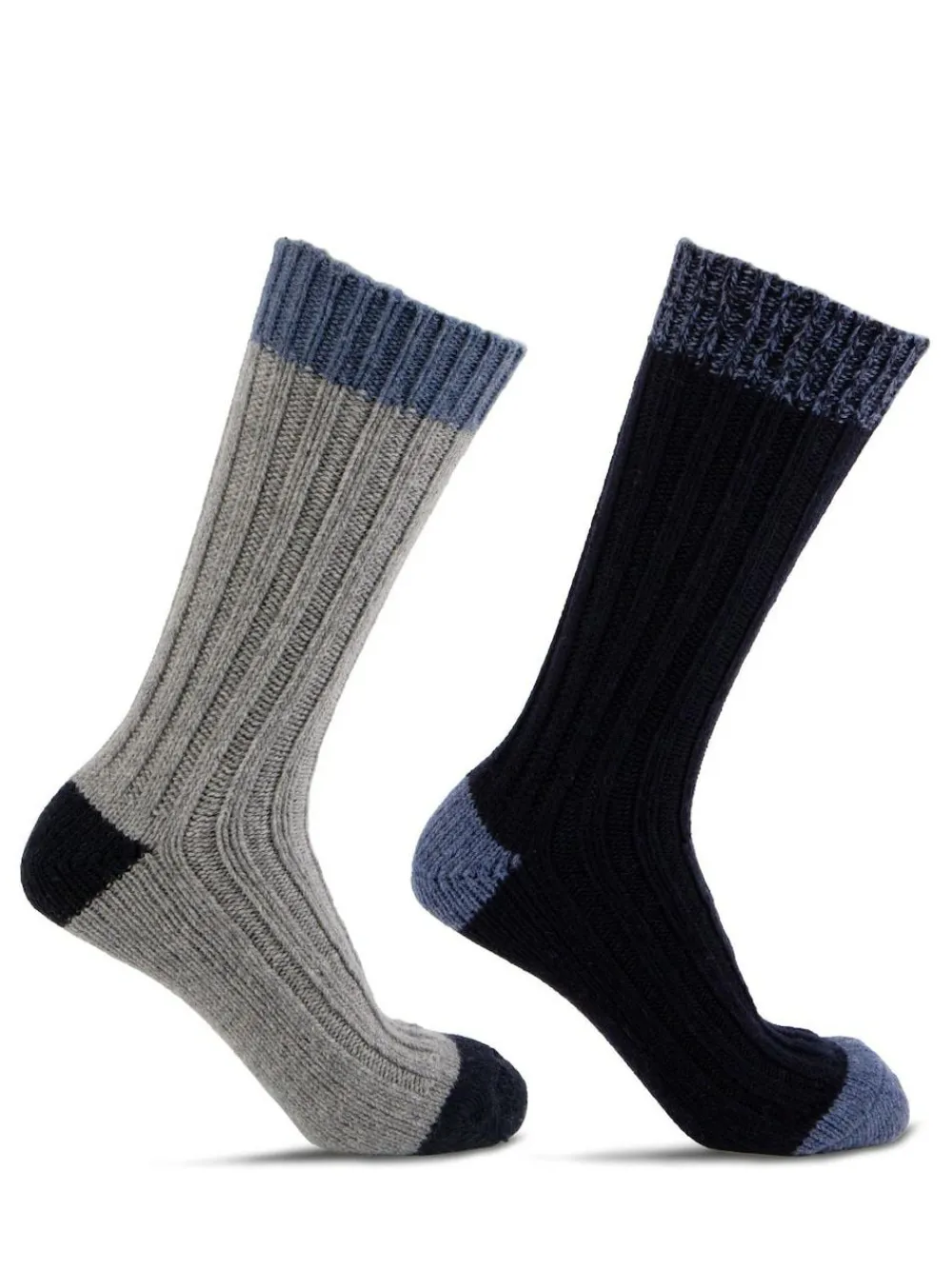 Totes Blue Mens Chunky Twist Wool Blend Winter Boot Socks 2 Pack^ Socks|Socks