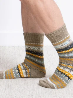 Totes Blue Toasties Mens Wool Blend Fair Isle Slipper Socks^ Socks|Socks