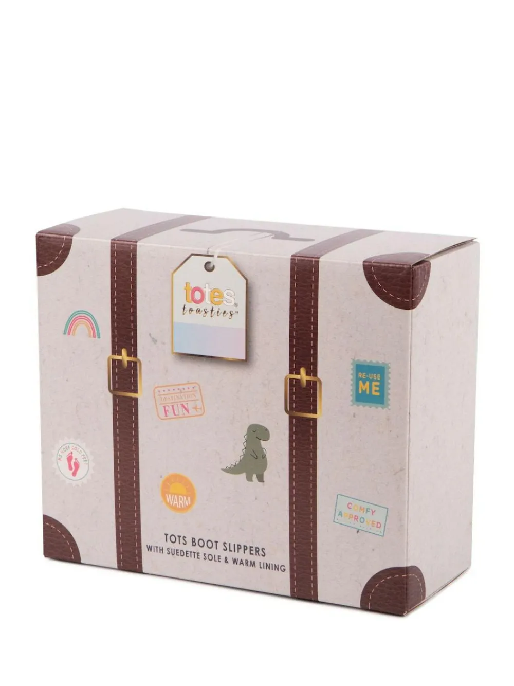 Totes Green Childrens Dinosaur Bootie Winter Slippers^BOY Nightwear