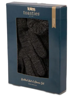 Online Totes Grey Mens Winter Hat and Glove Set