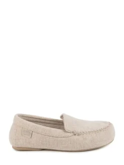 Totes Natural Isotoner Ladies Textured Moccasin Slippers^Women Slippers