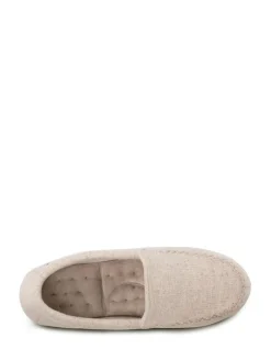 Totes Natural Isotoner Ladies Textured Moccasin Slippers^Women Slippers