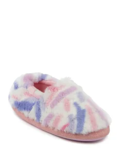 New Totes Green Short Full Back Fleece Winter Slippers Pink