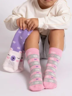 Outlet Totes Toasties Childrens Original 2 Pack Socks Purple