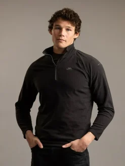 Clearance Trespass Quarter Zip ford Micro Fleece Black
