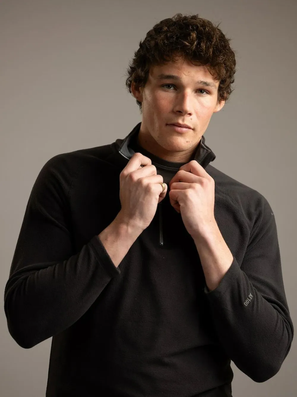 Clearance Trespass Quarter Zip ford Micro Fleece Black